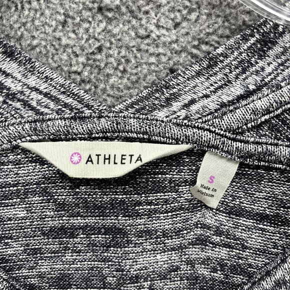 Athleta Cardigan Womens Small Gray Drape Pose Wrap Marled Open Front Knit - Picture 12 of 16
